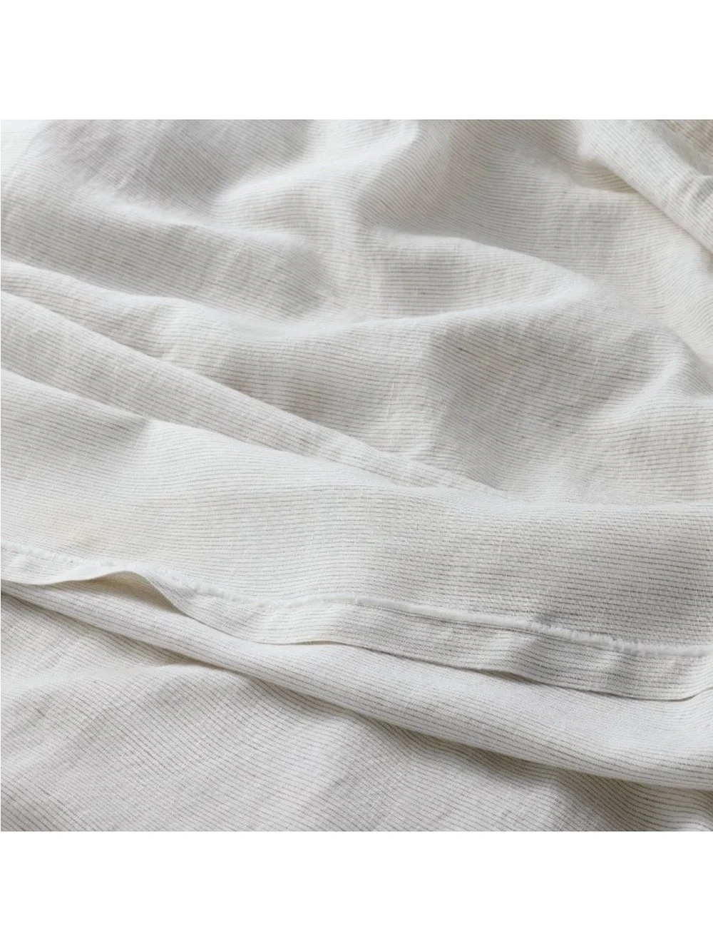 NWT King 100% Linen Sheet Set Dark Gray Micro Stripe - Casaluna